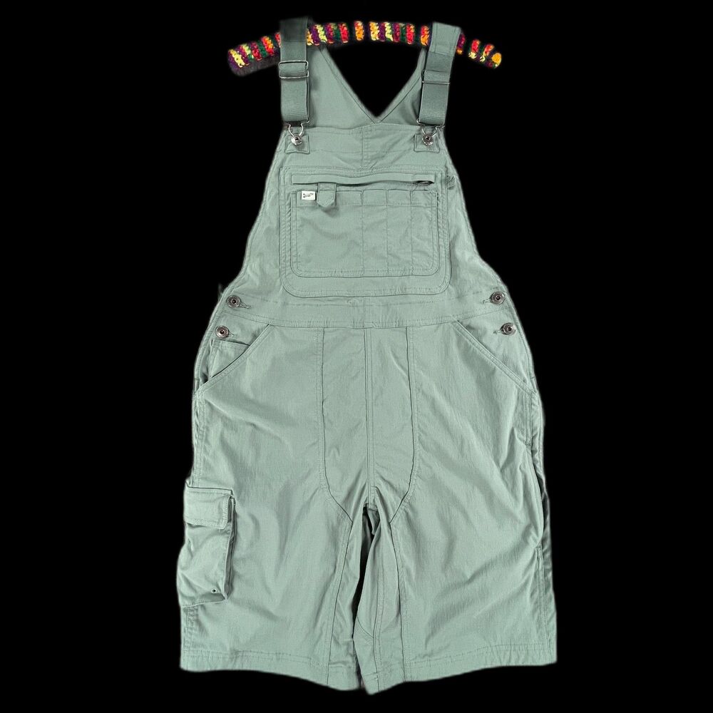 Duluth Trading Co. Bib Overall Shorts Shortalls Womens Medium Green Gardening